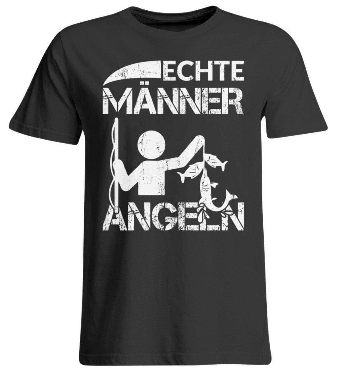 Echte Männer angeln - Übergrößenshirt Deep Black 3XL