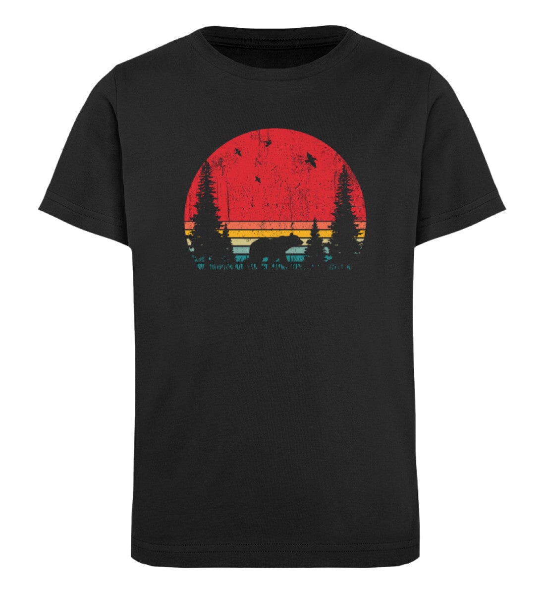 Tiere im Wald Bär - Kinder Bio Shirt Black 12/14 (152/164)