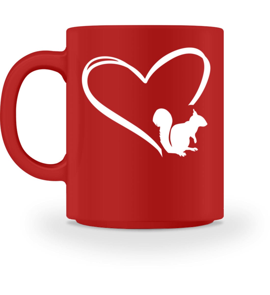 Tier im Herz Eichhörnchen - Tasse Red M