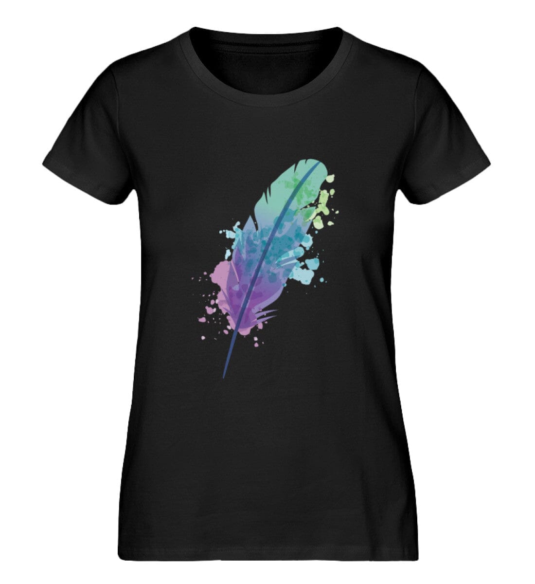 Die bunte Feder - Damen Premium Bio Shirt Black S