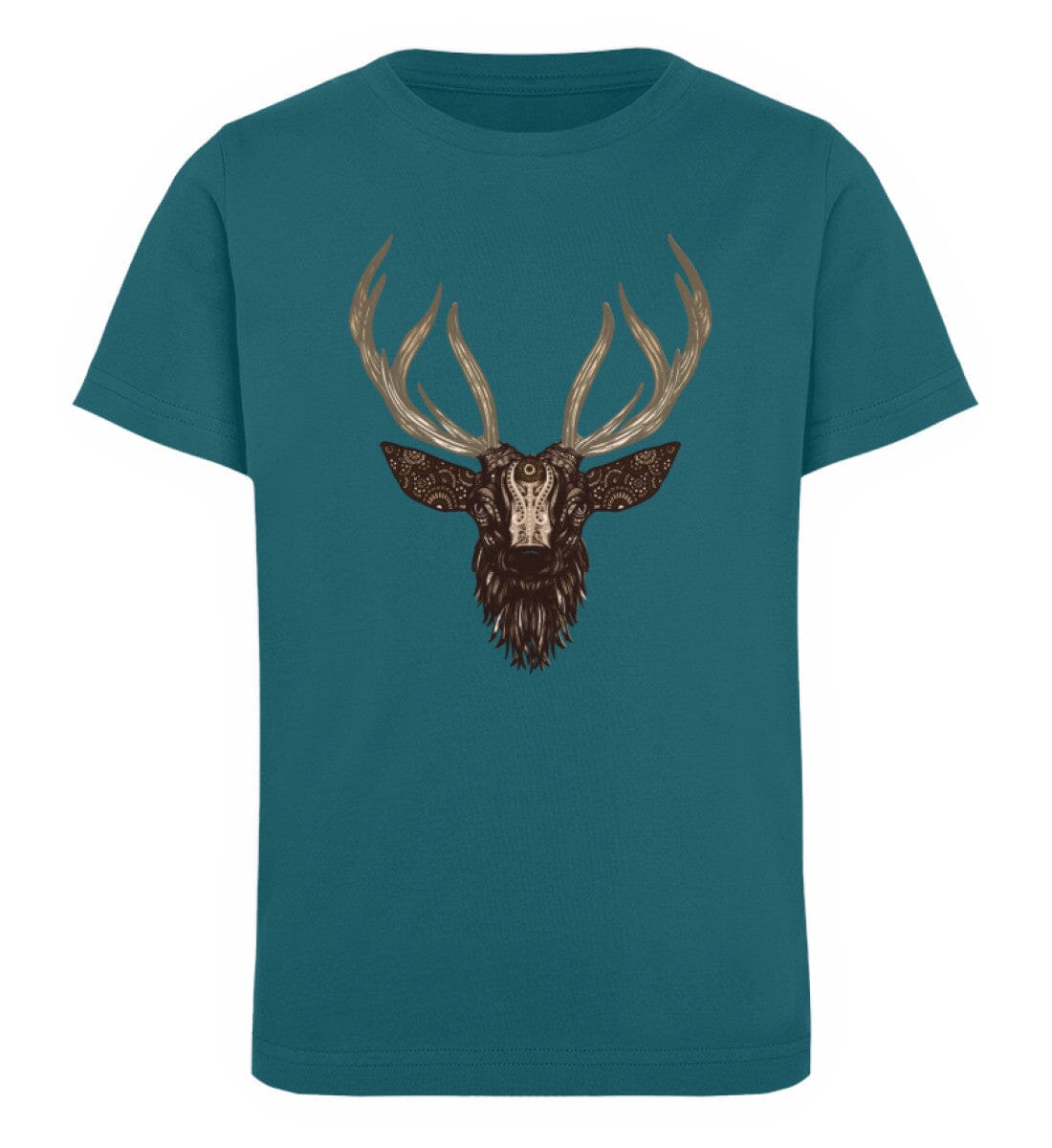 Hirsch mit Geweih - Kinder Bio Shirt Ocean Depth 12/14 (152/164)