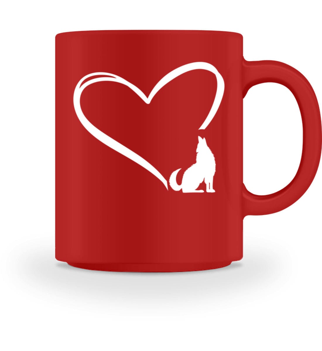 Tier im Herz Wolf - Tasse