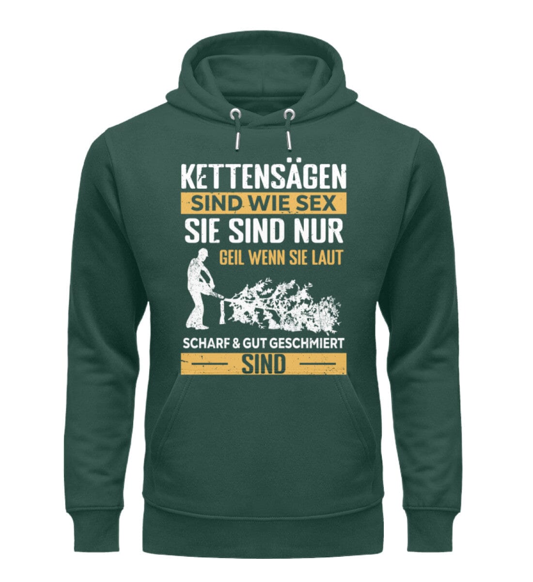 Kettensägen sind wie Sex - Unisex Premium Bio Hoodie Glazed Green S