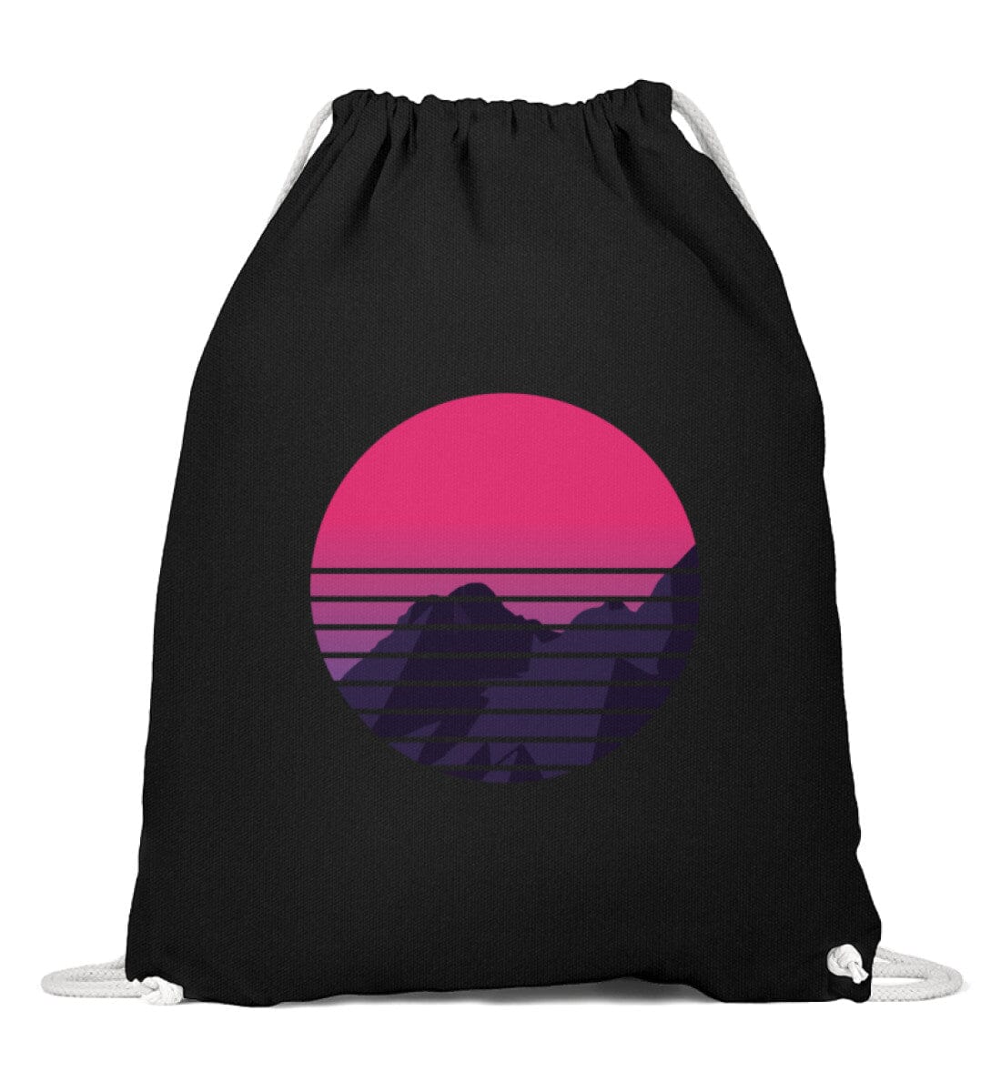 Sonnenuntergang Berge - Baumwoll Gymsac Black 37cm-46cm