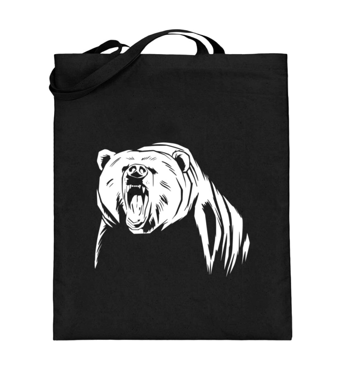 Wilder Bär - Jutebeutel (mit langen Henkeln) Black 38cm-42cm