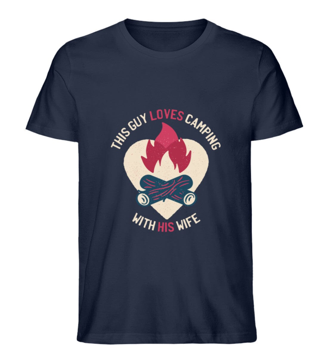 THIS GUY LOVES CAMPING - Unisex Premium Bio Shirt French Navy S