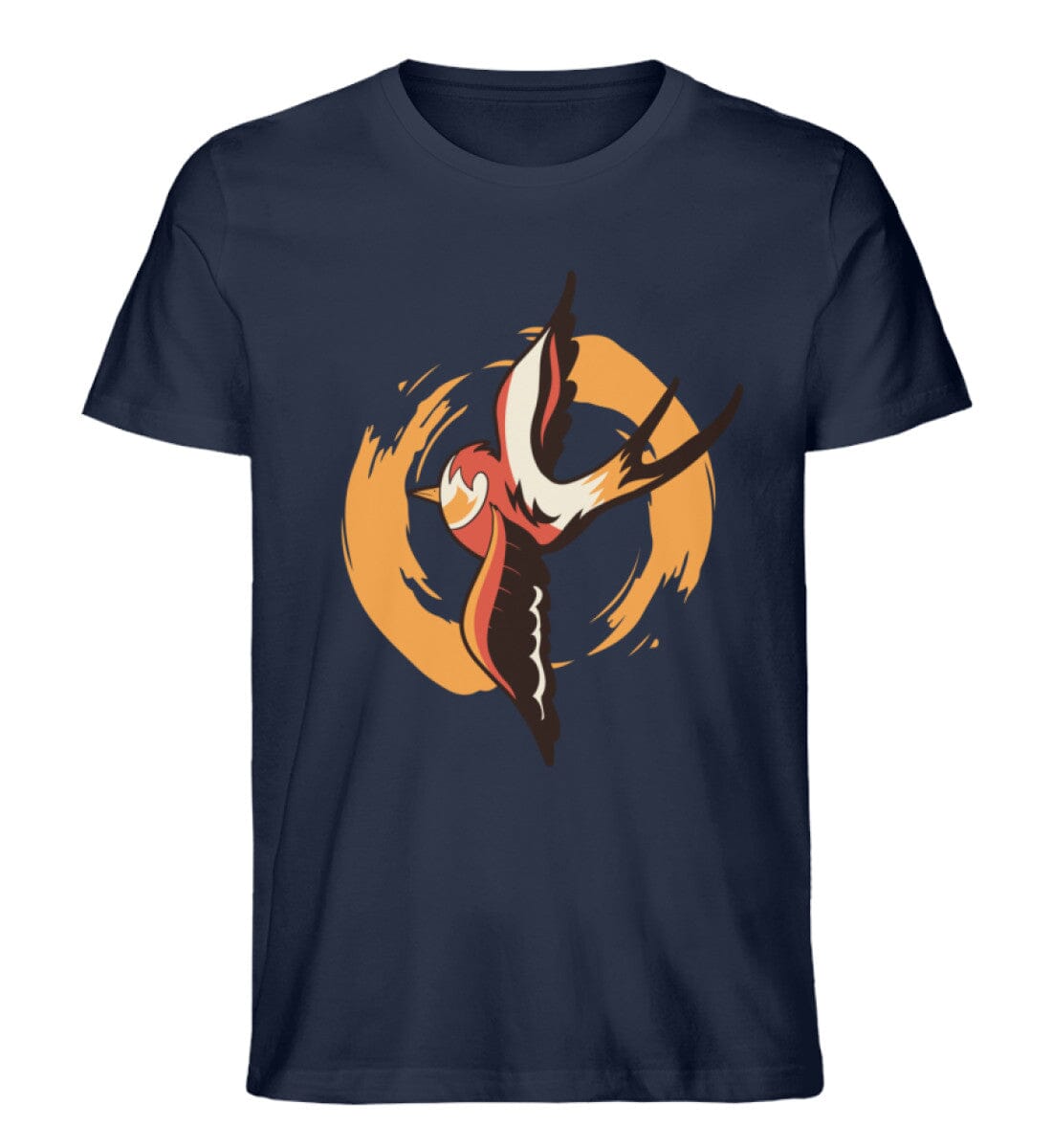 Vogel fliegt im Kreis - Unisex Premium Bio Shirt French Navy S