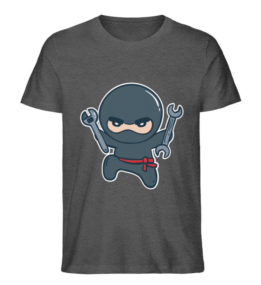 Handwerker Ninja - Unisex Premium Bio Shirt Dark Heather Grey S