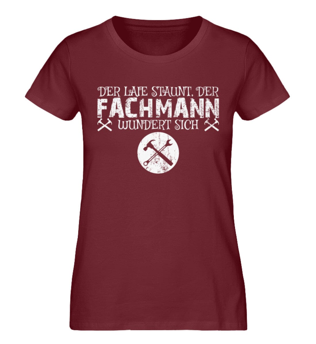 Laie staunt Fachmann wundert sich - Damen Premium Bio Shirt Burgundy XS