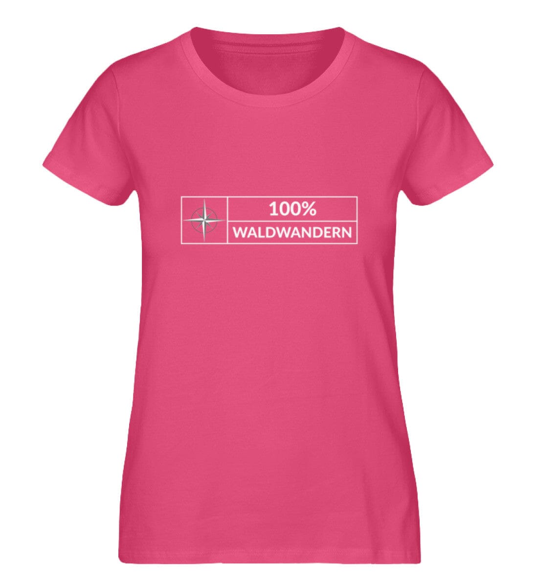 100% Waldwandern - Damen Premium Bio Shirt Pink Punch S