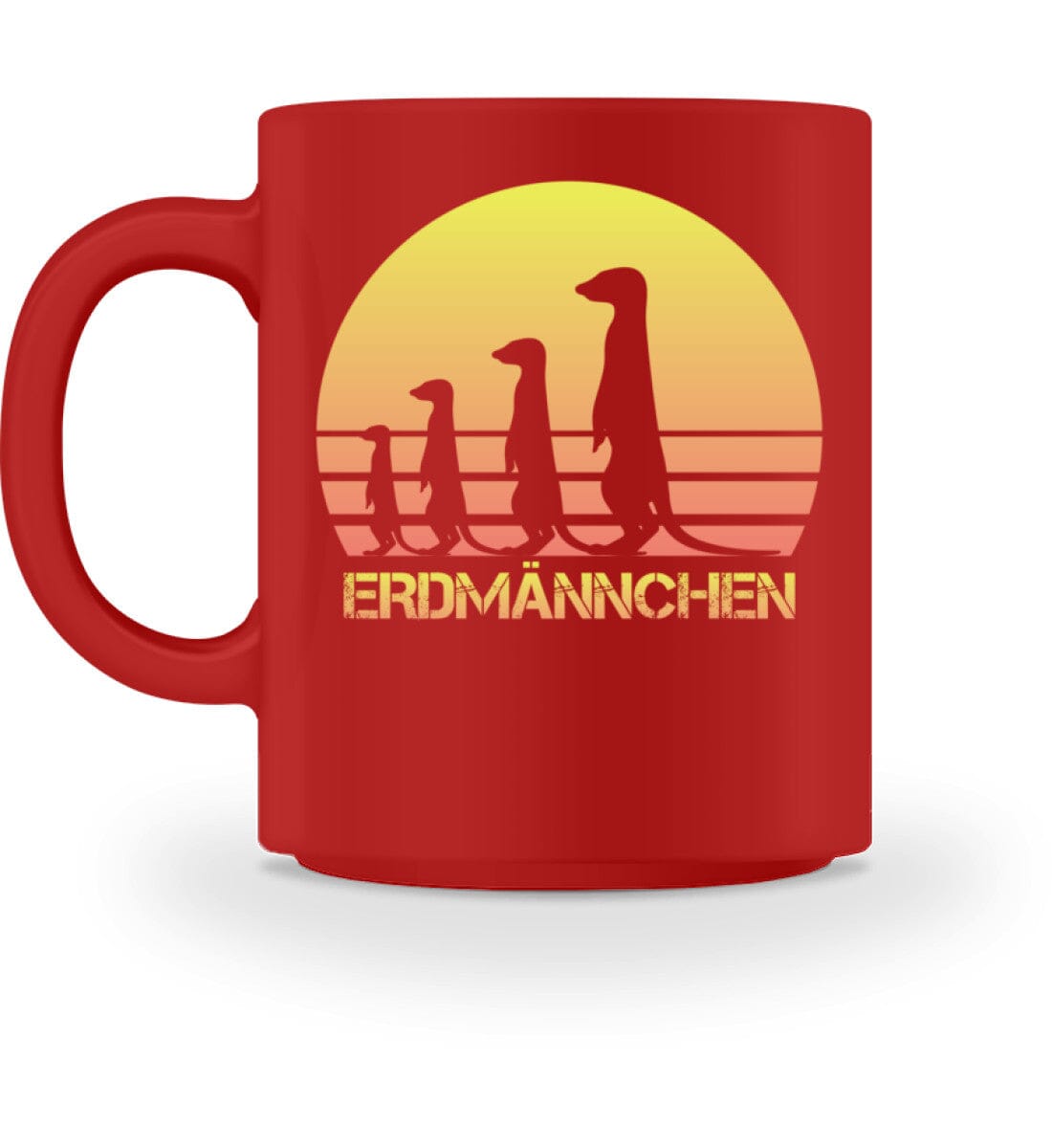Erdmännchen Sonnenuntergang - Tasse Red M
