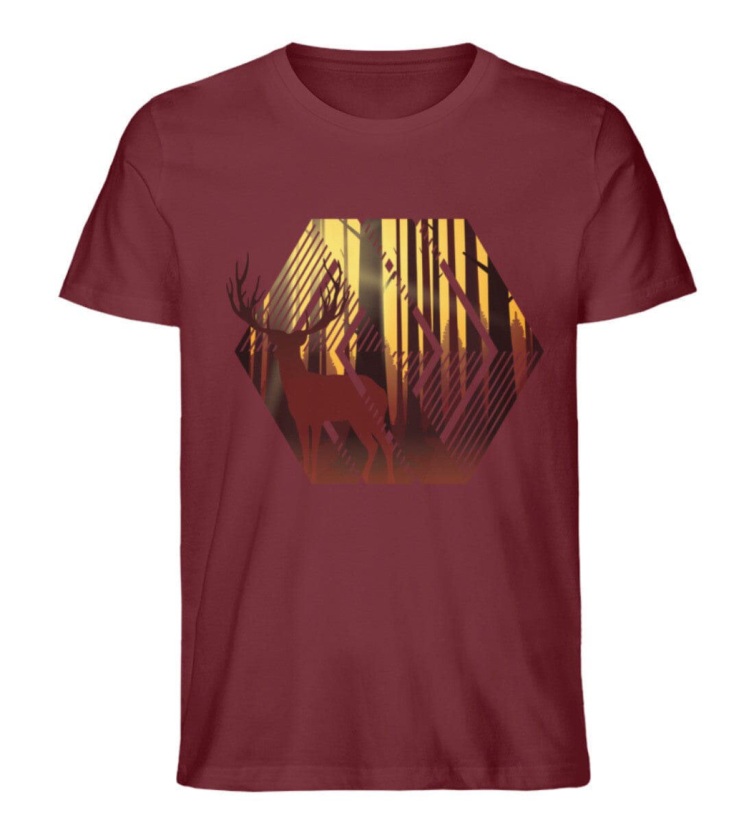 Hirsch im Wald - Unisex Premium Bio Shirt Burgundy S