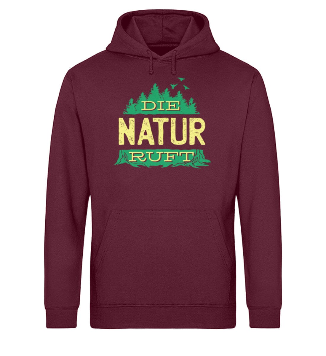 Die Natur ruft wieder - Unisex Bio Hoodie Burgundy XS