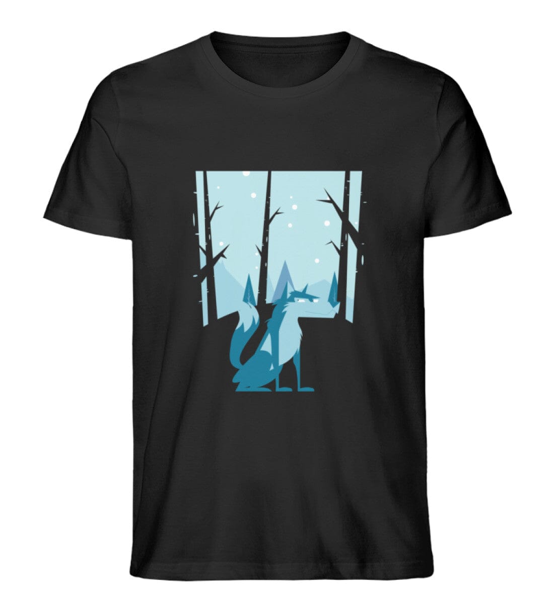 Wolf im Winter - Unisex Premium Bio Shirt Black S