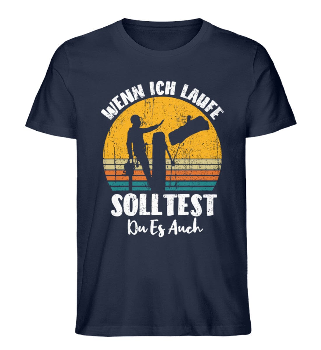 Wenn ich laufe solltest du es auch - Unisex Premium Bio Shirt French Navy XS