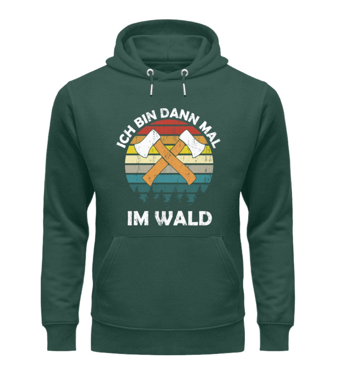 Ich bin dann mal im Wald - Unisex Premium Bio Hoodie Glazed Green S