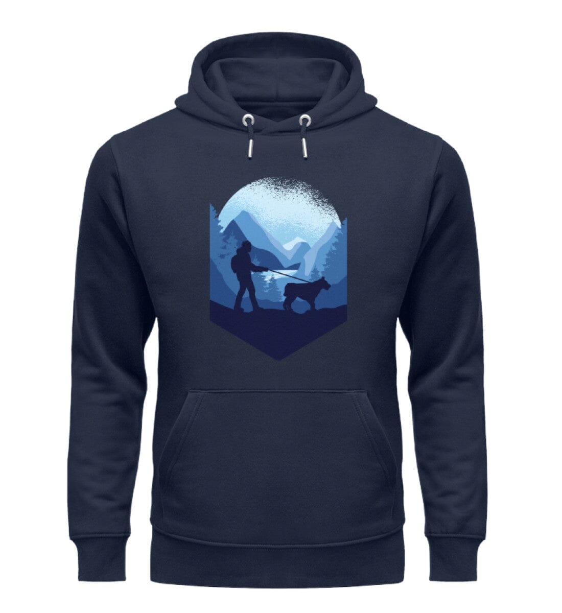 Mit dem Hund in der Natur - Unisex Premium Bio Hoodie French Navy S