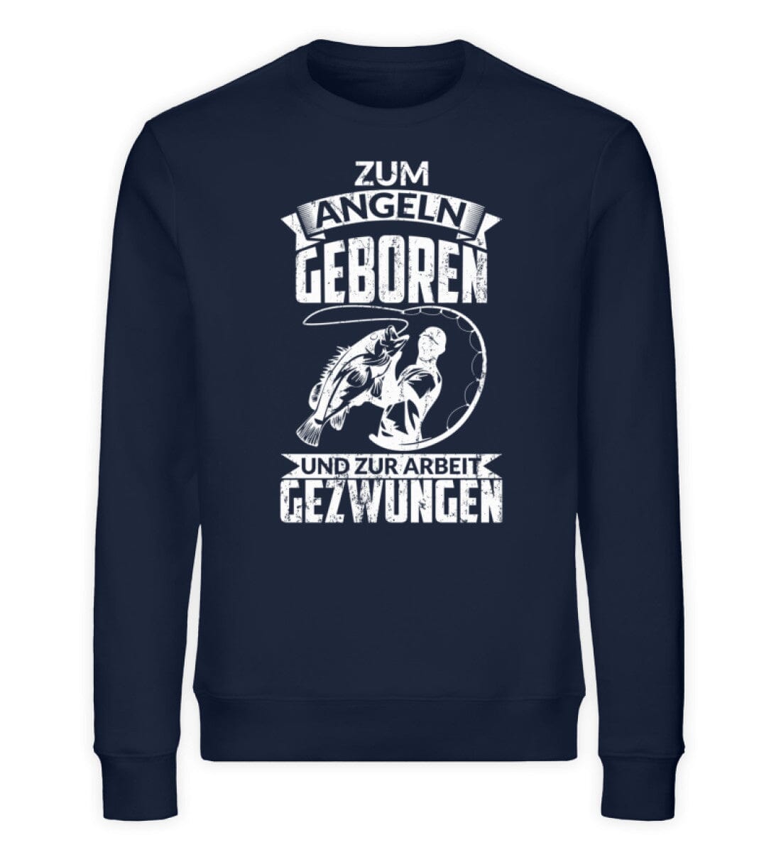Zum Angeln geboren - Unisex Bio Sweatshirt French Navy XS