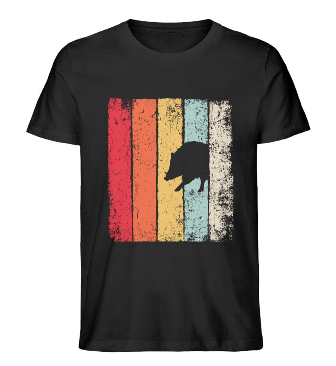 Tiere verstecken sich im Wald Wildschwein - Unisex Premium Bio Shirt Black XS