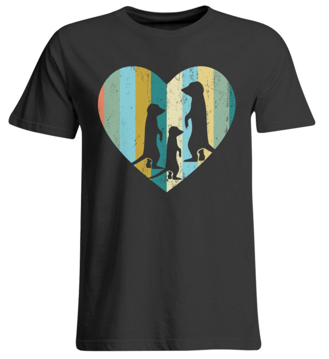 Erdmännchen im Herz - Übergrößenshirt Deep Black 3XL
