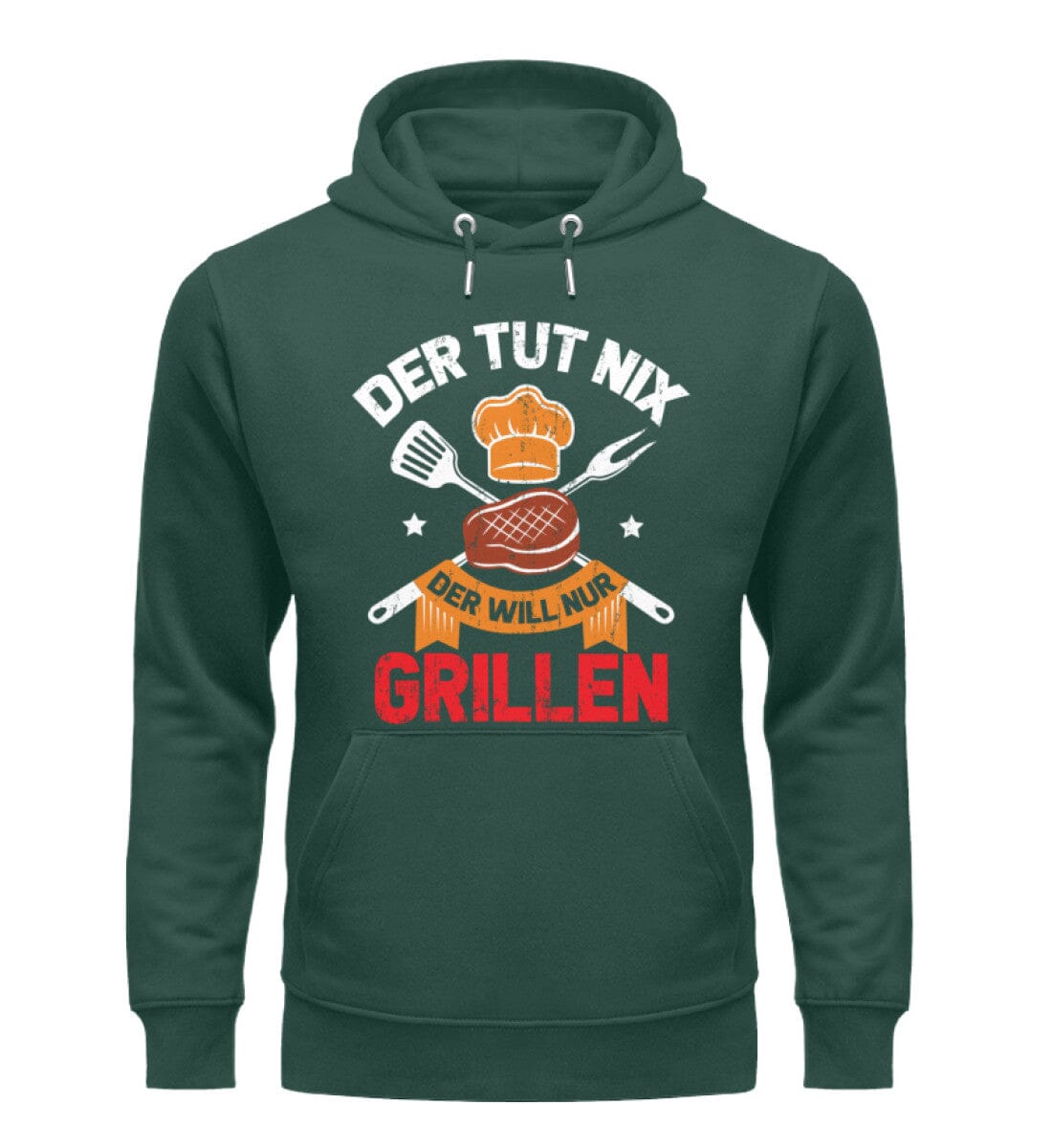 Der will nur grillen - Unisex Premium Bio Hoodie Glazed Green S