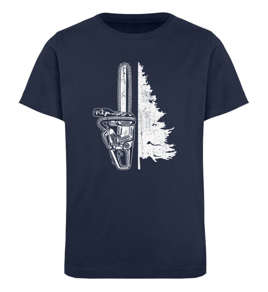 Kettensägenbaum - Kinder Bio Shirt French Navy 12/14 (152/164)