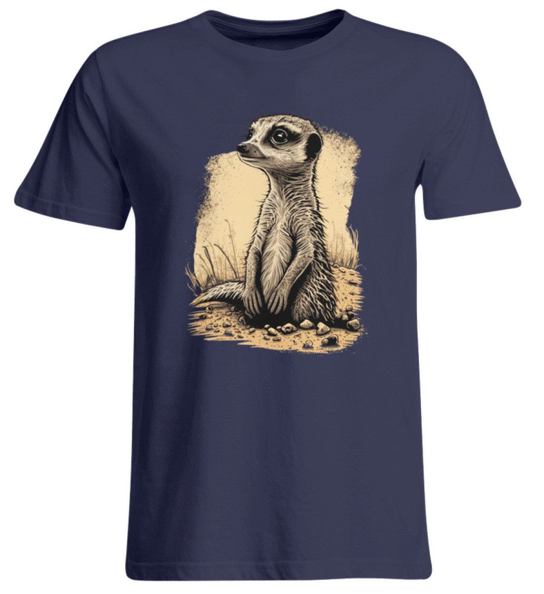 Erdmännchen in der Natur - Übergrößenshirt Navy 3XL