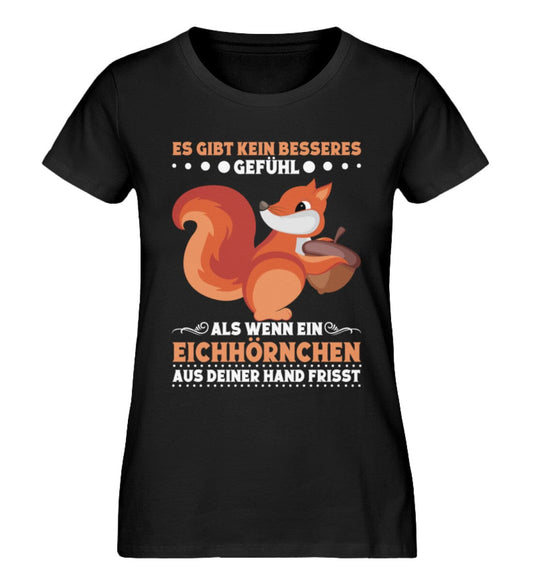 Eichhörnchen frisst aus deiner Hand - Damen Premium Organic Shirt Black XS 