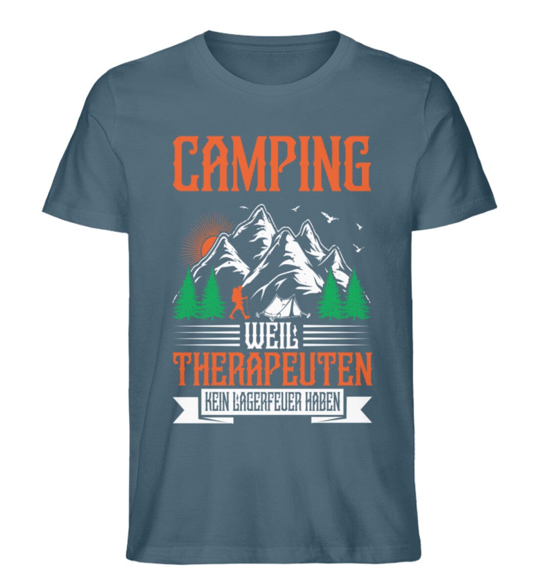 Camping weil Therapeuten kein Lagerfeuer haben - Unisex Premium Bio Shirt Stargazer S 