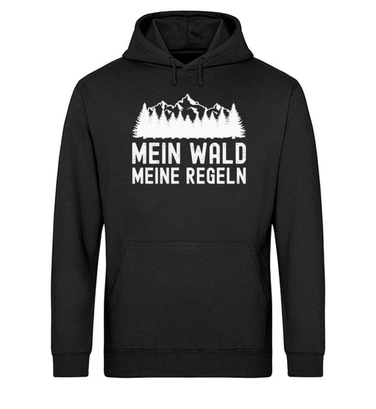 Mein Wald meine Regeln - Unisex Bio Hoodie Black XS 