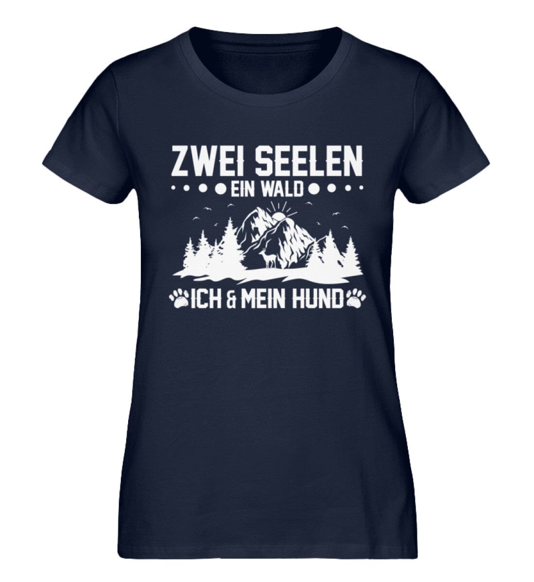 Zwei Seelen ein Wald ich und mein Hund - Damen Premium Bio Shirt French Navy XS 