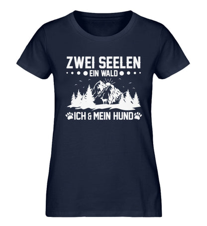 Zwei Seelen ein Wald ich und mein Hund - Damen Premium Bio Shirt French Navy XS 