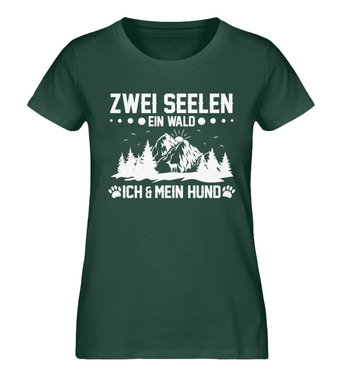 Zwei Seelen ein Wald ich und mein Hund - Damen Premium Bio Shirt Glazed Green S 