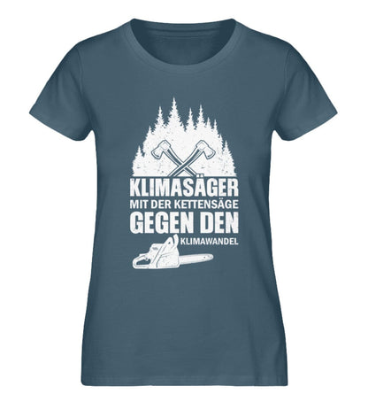 Klimasäger mit der Kettensäge gegen den Klimawandel - Damen Premium Bio Shirt Stargazer XS 