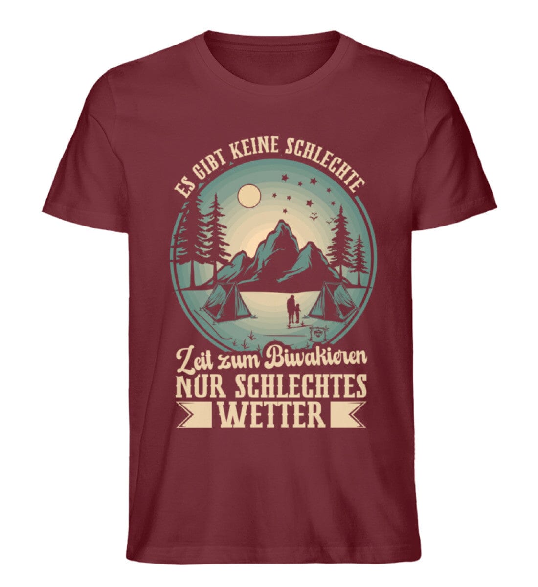 Es gibt keine schlechte Zeit zum Biwakieren - Unisex Premium Bio Shirt Burgundy S 