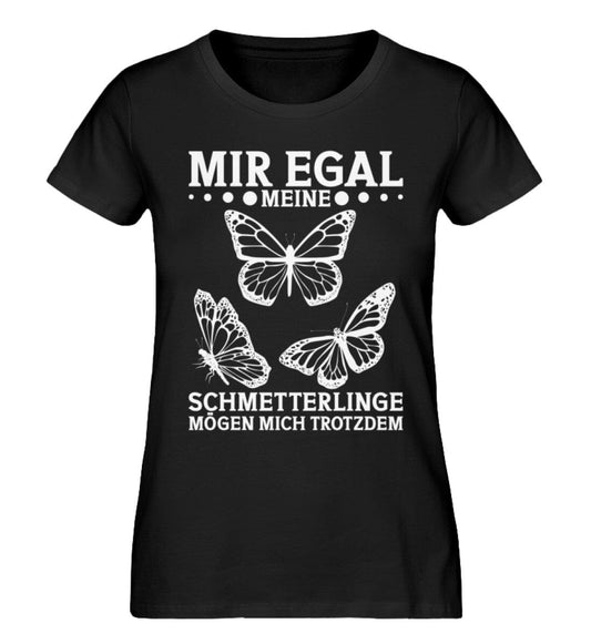 Meine Schmetterlinge mögen mich trotzdem - Damen Premium Organic Shirt Black XS 