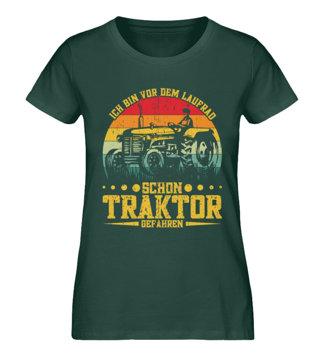 Bin vor dem Laufrad schon Traktor gefahren - Damen Premium Bio Shirt Glazed Green S 