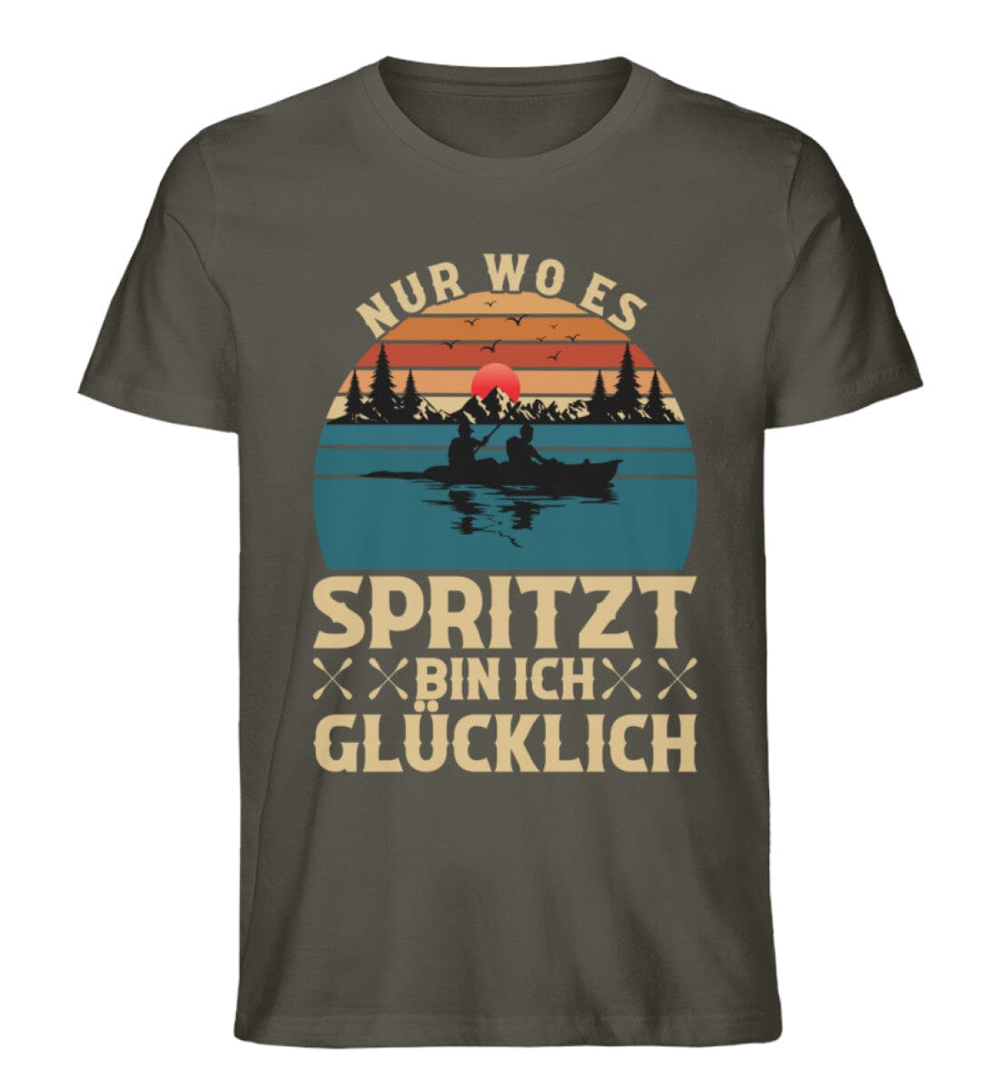 Nur wo es spritzt bin ich glücklich - Unisex Premium Bio Shirt Khaki S 