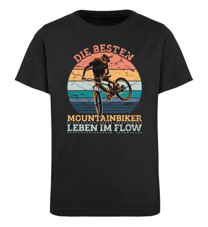 Die besten Mountainbiker leben im Flow - Kinder Bio Shirt Black 12/14 (152/164) 
