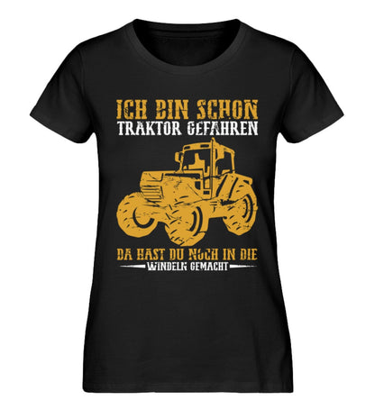 Ich bin Traktor gefahren da hast du in Windeln gemacht - Damen Premium Bio Shirt Black XS 