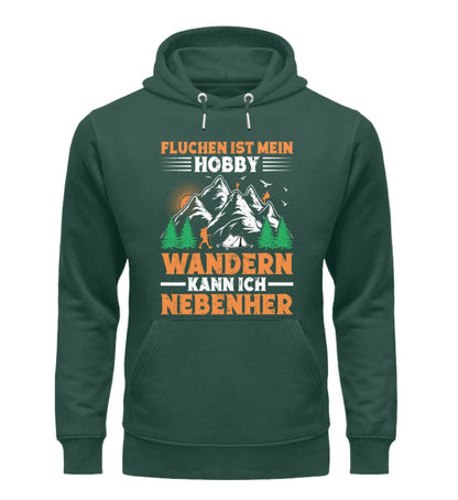Fluchen mein Hobby wandern nebenher - Unisex Premium Bio Hoodie Glazed Green S 