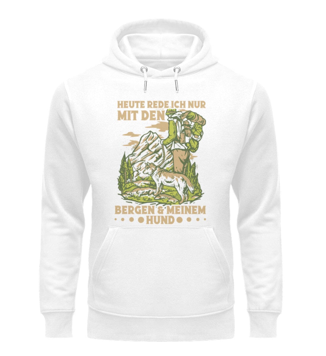 Ich rede nur mit Bergen und Hund - Unisex Premium Bio Hoodie White S 