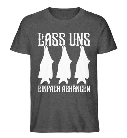 Lass uns einfach abhängen Fledermäuse - Unisex Premium Bio Shirt Dark Heather Grey S 