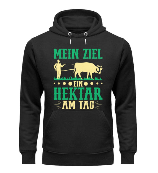 Mein Ziel ein Hektar am Tag - Unisex Organic Hoodie Black XS 