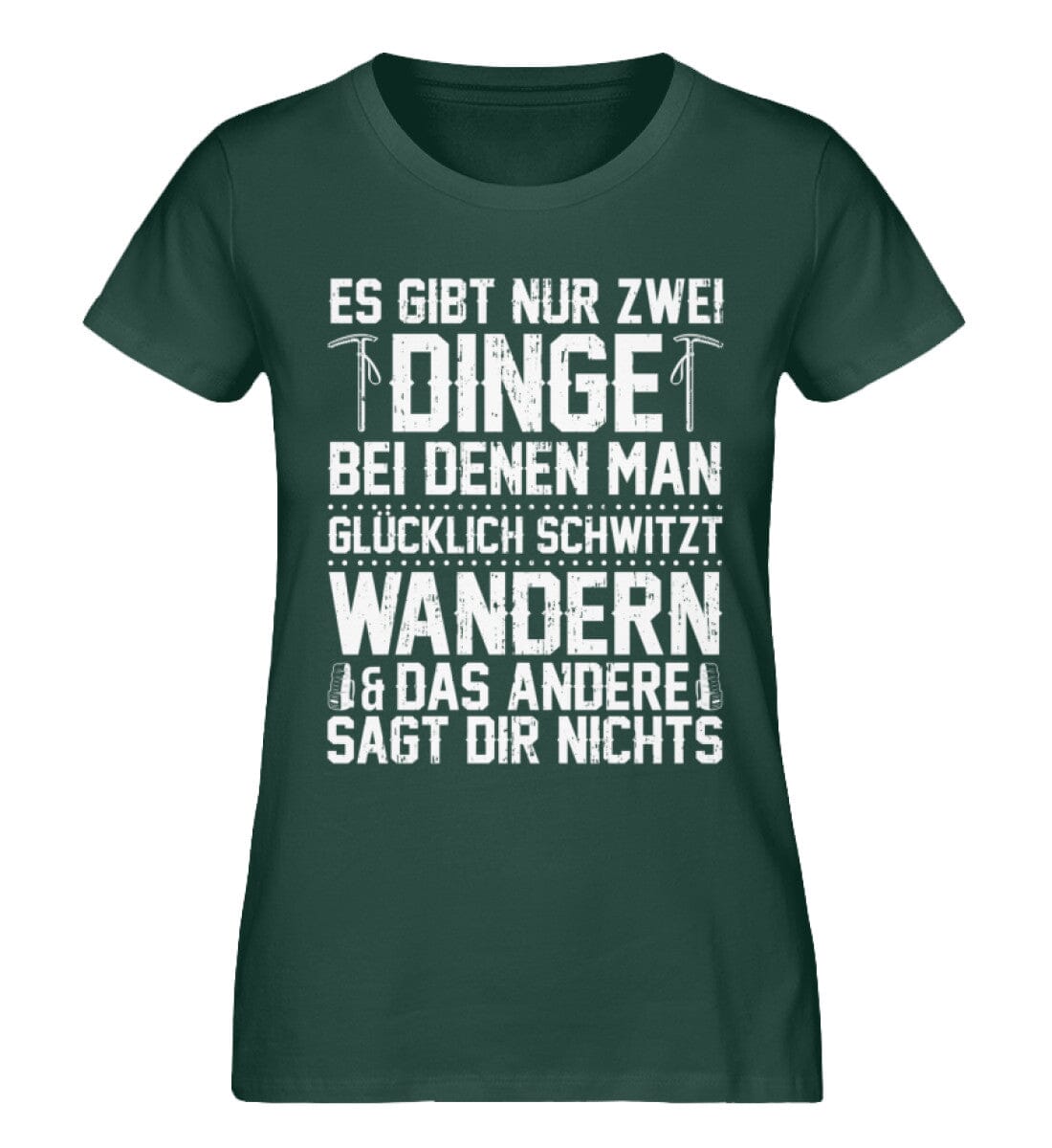 Zwei Dinge bei denen man glücklich schwitzt wandern - Damen Premium Bio Shirt Glazed Green S 