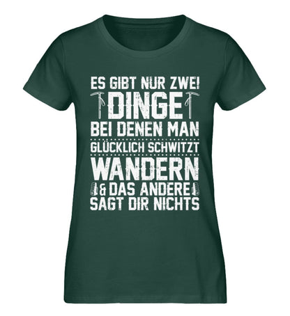 Zwei Dinge bei denen man glücklich schwitzt wandern - Damen Premium Bio Shirt Glazed Green S 