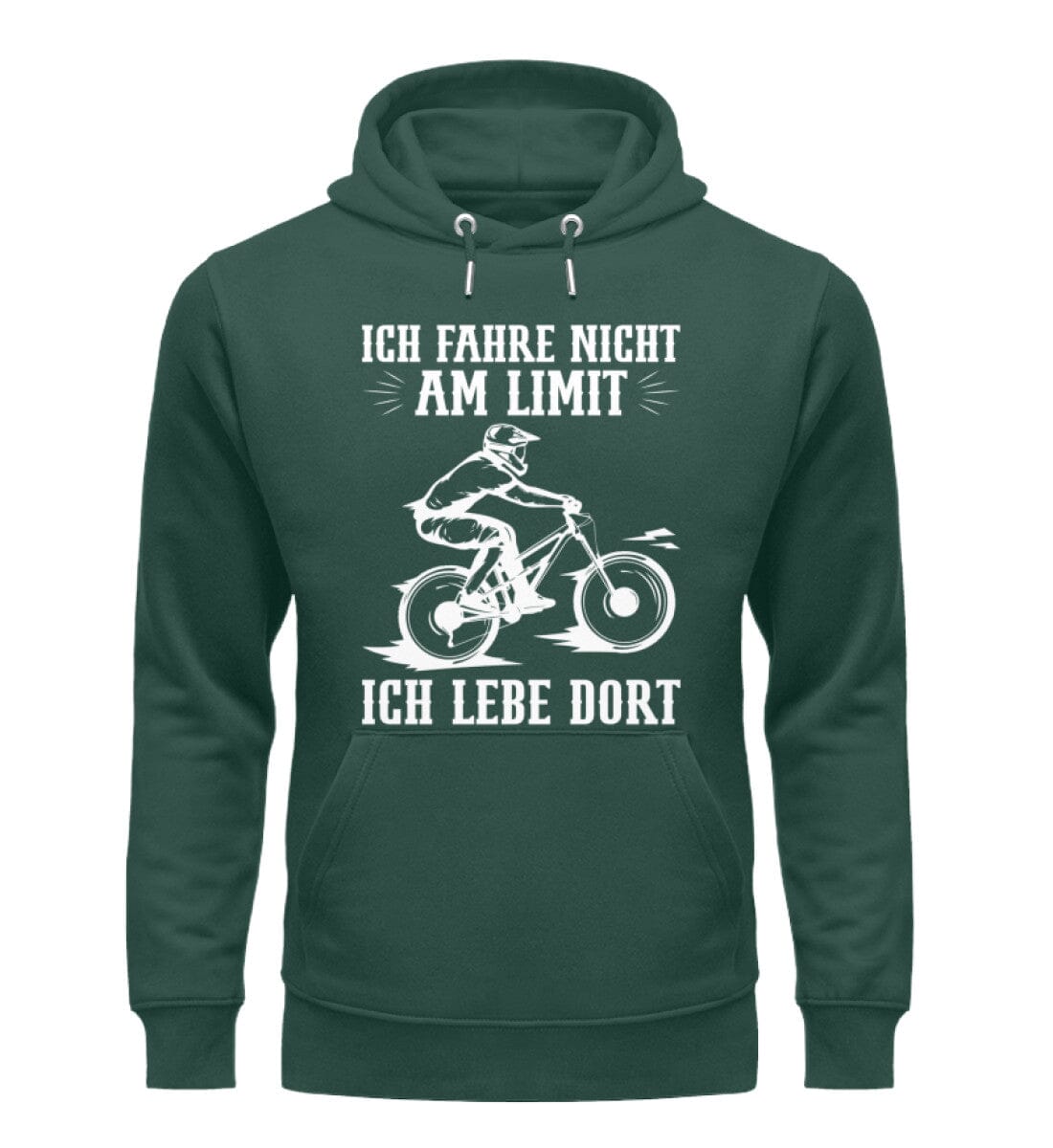 Fahre nicht am Limit ich lebe dort - Unisex Organic Hoodie Glazed Green S 