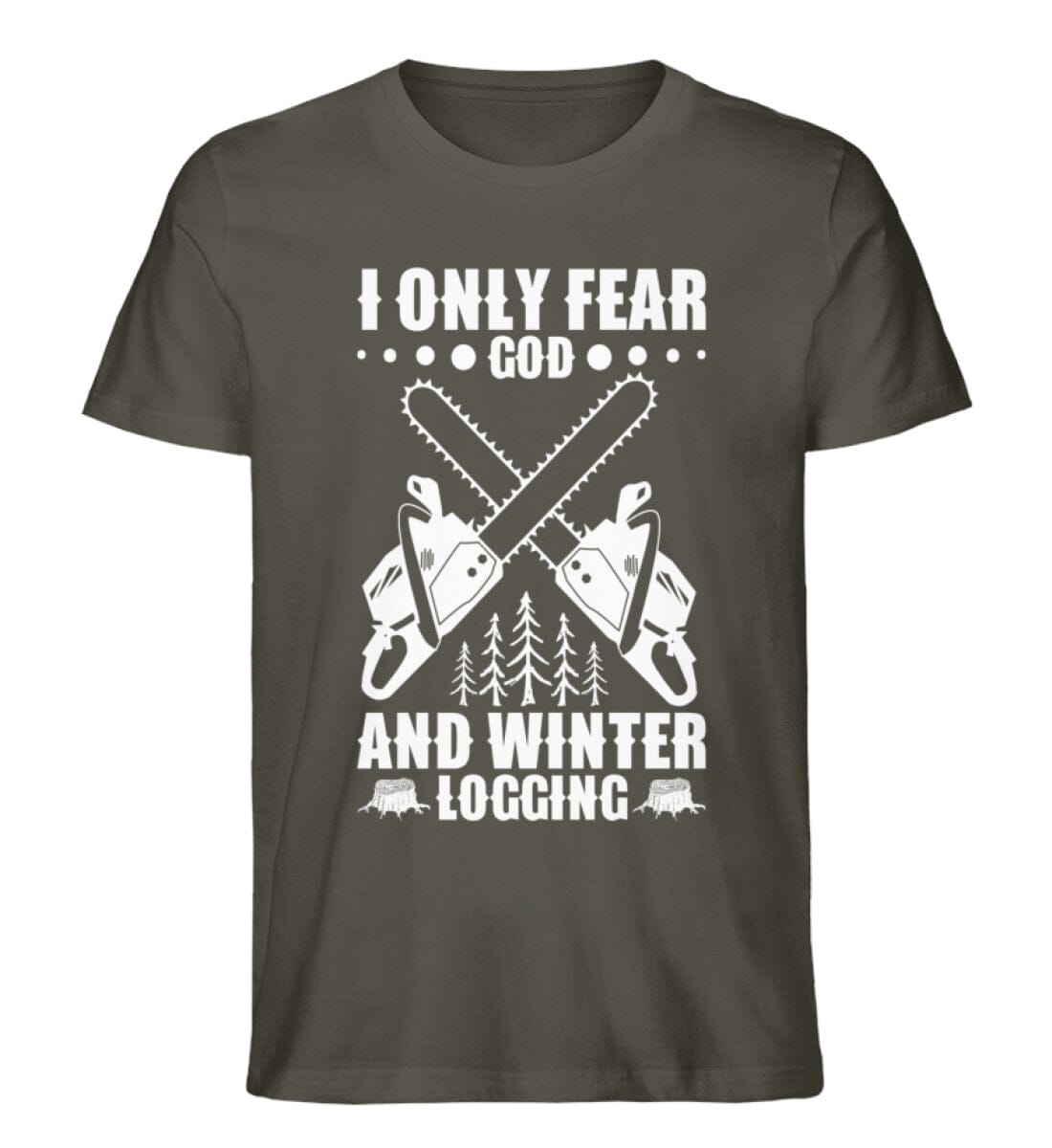 i only fear god and winter logging - Unisex Premium Bio Shirt Khaki S 