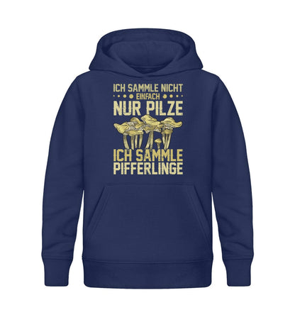 Ich sammle Pfifferlinge - Kinder Bio Hoodie French Navy 12/14 (152/164) 