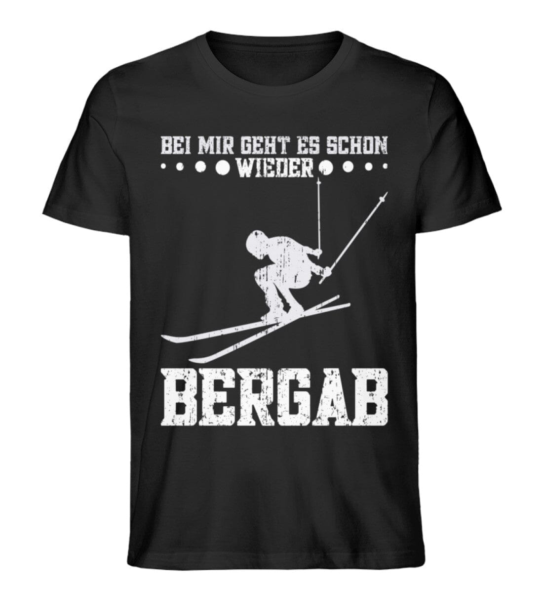 Bei mir geht es Bergab Skifahren - Unisex Premium Bio Shirt Black XS 